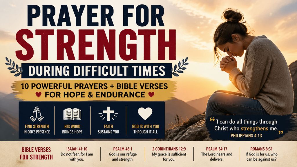 Prayer for Strength During Difficult Times: 10 Powerful Prayers + Bible Verses for Hope & Endurance